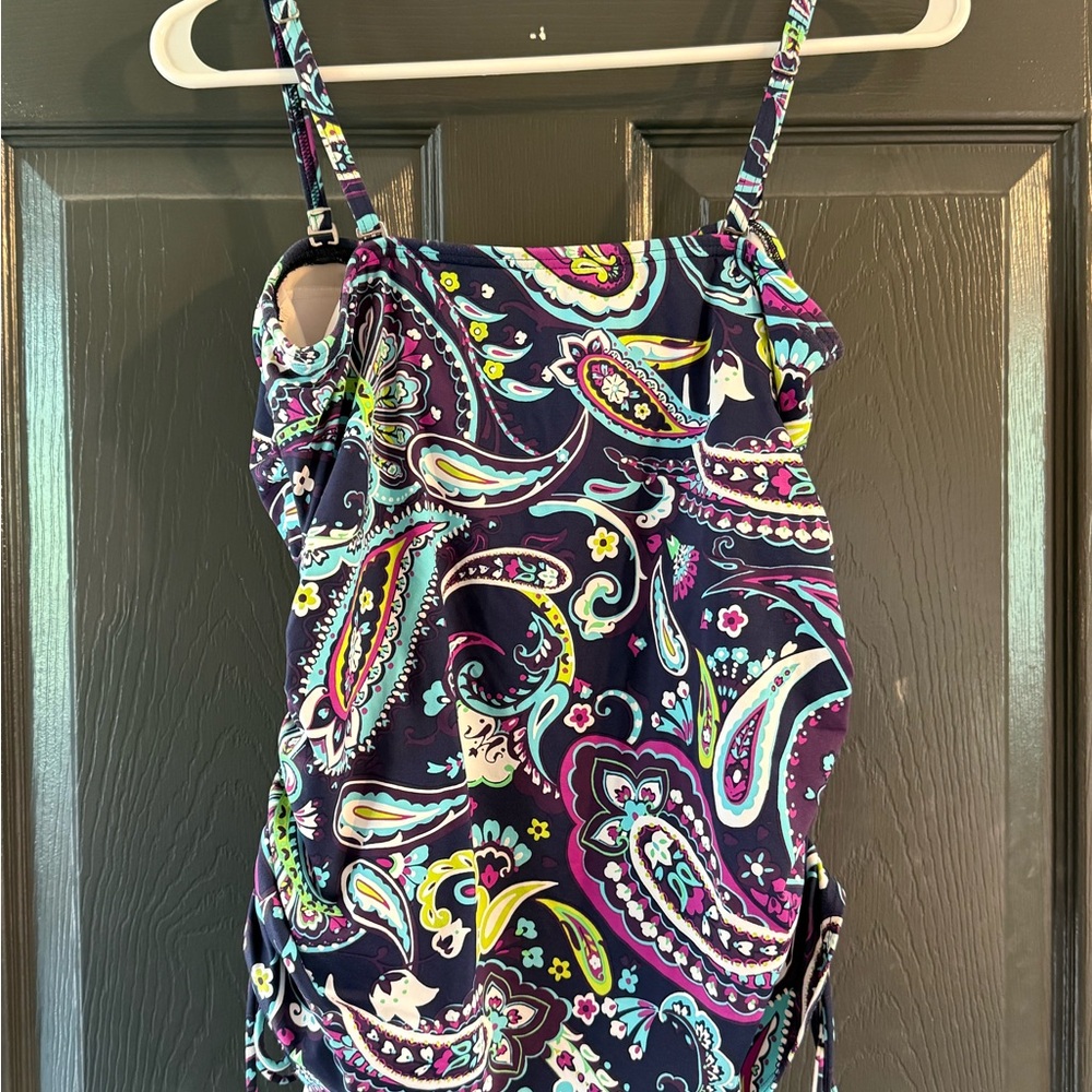 Lands' End Multicolor Paisley Tankini Top Size 10 - Picture 2 of 4